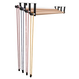 Backdrop Wall Mount Roller, 4 Support Rollers, Photography System Ceiling Holder, Including 2X Brackets, 8X Shafts, 4X Weights, 4X Chains, for Photo Studios, Wedding Backgrounds, Background Shaft