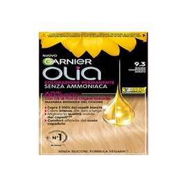 Garnier Olia Hair Dye, Permanent Colouring without Ammonia, Flower Oils of Natural Origin, Vegan Formula, Very Light Golden Blonde