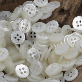 20 Pieces 9MM Genuine White Mother of Pearl Natural White MOP Buttons for Shirts Dresses Polo DIY Craft (Diameter 9MM)