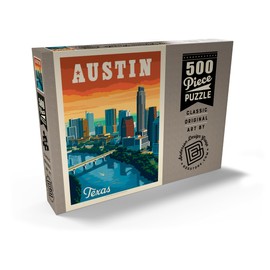 Austin, Texas: Skyline, Vintage Poster - Premium 500 pieces Puzzle - MyPuzzle special collection from Anderson Design Group