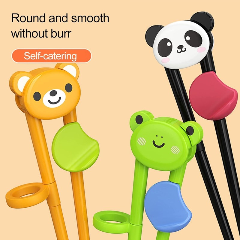 Black Training Chop-sticks for Kids, Training Chop-sticks Comfortable Grip Chewable