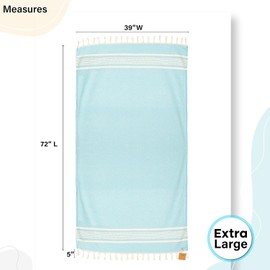 Our m2 Luxury Turkish Beach Towel Premium Turkish Cotton Towels Sand Free Quick Dry Bath Towels 72 x 39 Beach Towels Light Beach Blanket Multipurpose Pareo Picnic Yoga Towel X Large (Turquoise)