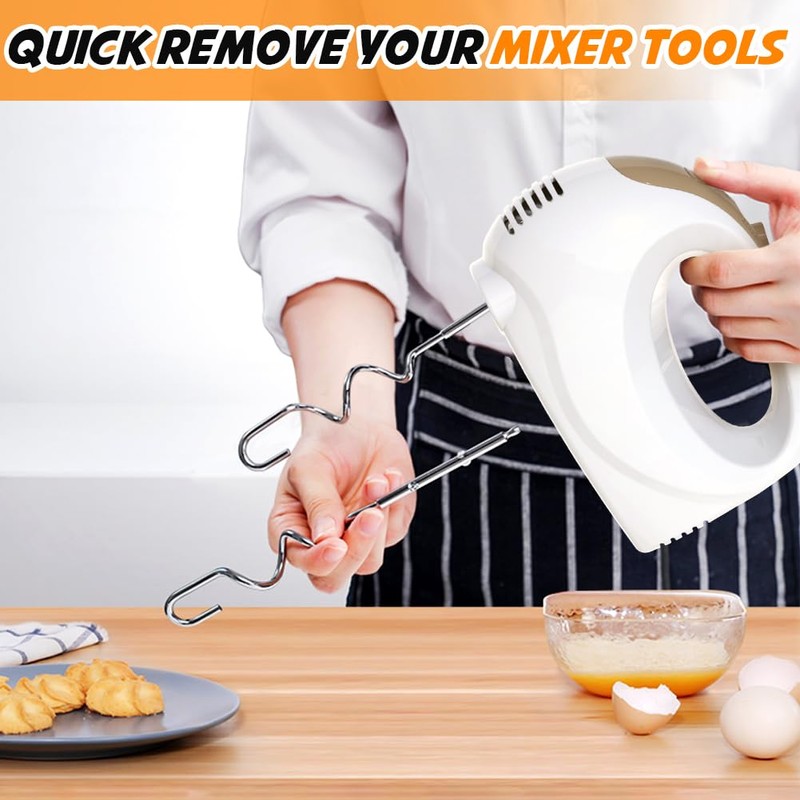 5-Speed Electric Hand Mixer with Whisk, Traditional Beaters, 120 Watts,Portable