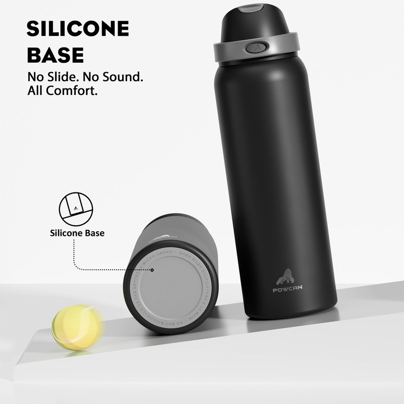 POWCAN 40 oz Insulated Water Bottle for Men: Push-Button Spout