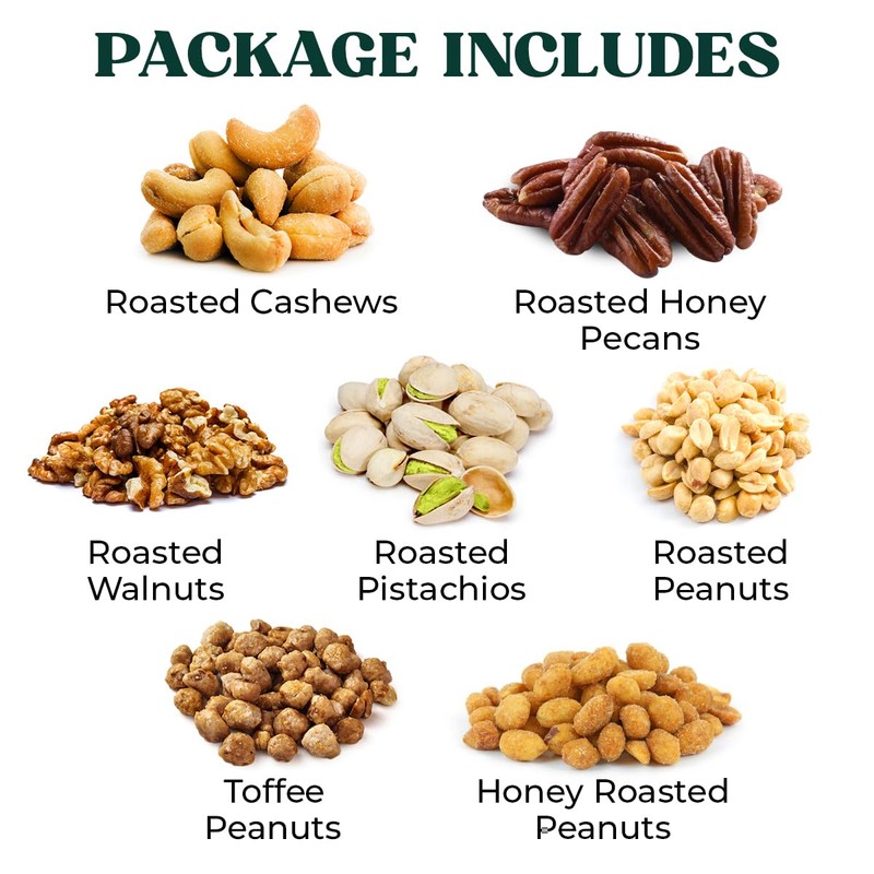 Holiday Nuts gift Basket - With a Variety of Freshly