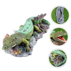 SUPVOX Aquarium Crocodile Air Bubbler Decoration Realistic Resin Fish Tank Accessory for Natural Aquatic Environment Alligator Adorn for Your Aquarium