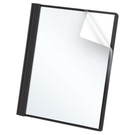 Oxford Clear Front Report Covers, Black, Letter Size, 25 per box (55806EE)