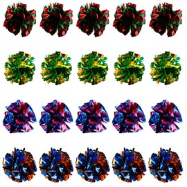 Luckious 20 PCS Multicolor Cat Crinkle Flower Ball Toy Interactive Noisemaking Ball for Cats Engaging and Fun Toy for Playtime and Interaction