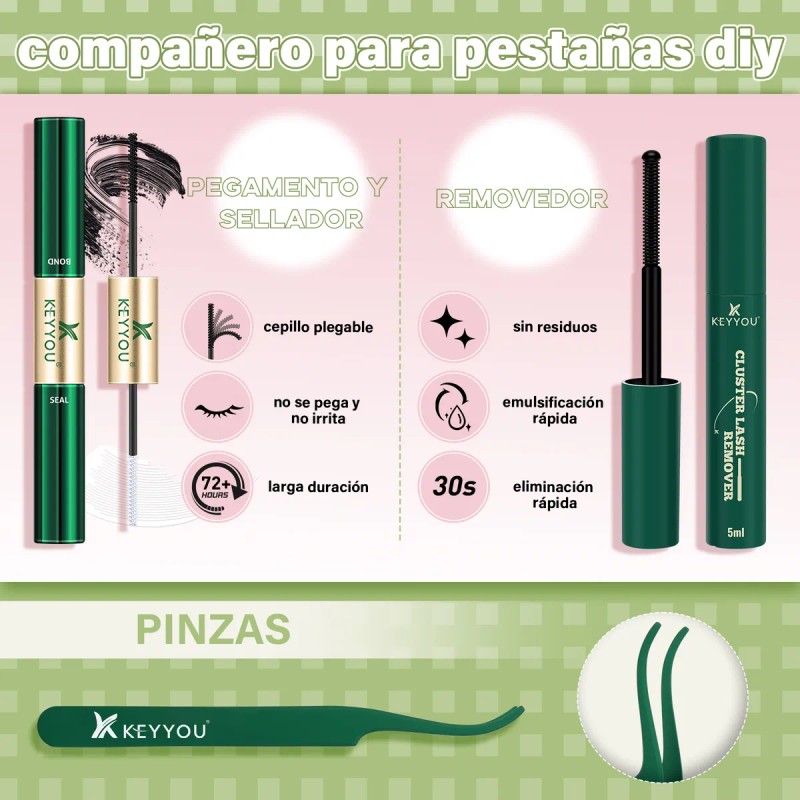Kit De Extensiones De Pestañas Raíces Invisibles Ky Fairy