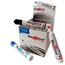 AZOR - Marcadores Para Pizarrón Blanco, Magistral, 25 Piezas, Plumones Para Pizarron, Punta De Cincel, Trazos Perfectos, Bajo Aroma, 301.83425