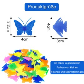 Canollo Pack of 26 Colourful Fish and Butterflies Bicycle Spokes Bicycle Accessories Children, Children's Bicycle Spoke Beads, Bicycle Accessories Spoke Clips, Children's Bicycle Decoration for Girls