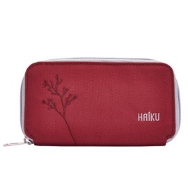 HAIKU Intrepid Small and Slim Women's Wristlet Wallet, Clutch Purse, Zip Around RFID-Blocking Credit Card holder, and ID Holder, Rosewood