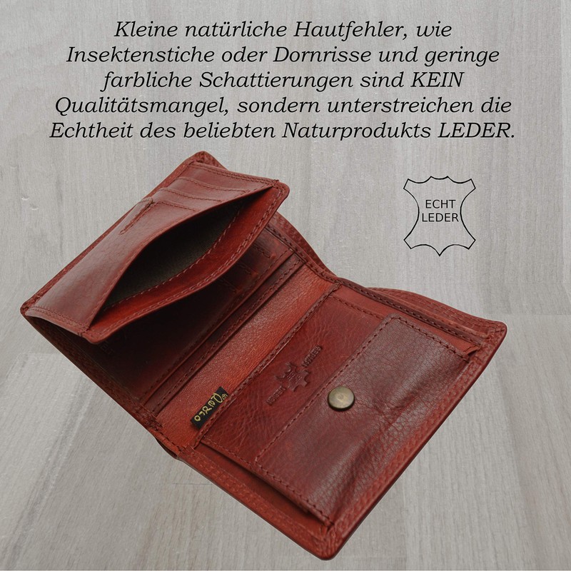 flevado Pedro Vintage Wallet Used Look Leather Red Men's Wallet