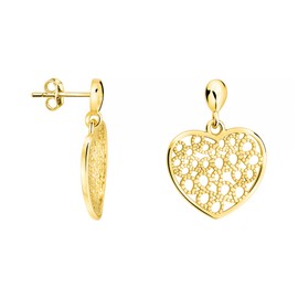 SOFIA MILANI - Women's Earrings 925 Silver - Heart Earrings, Yellow Gold, No Gemstone