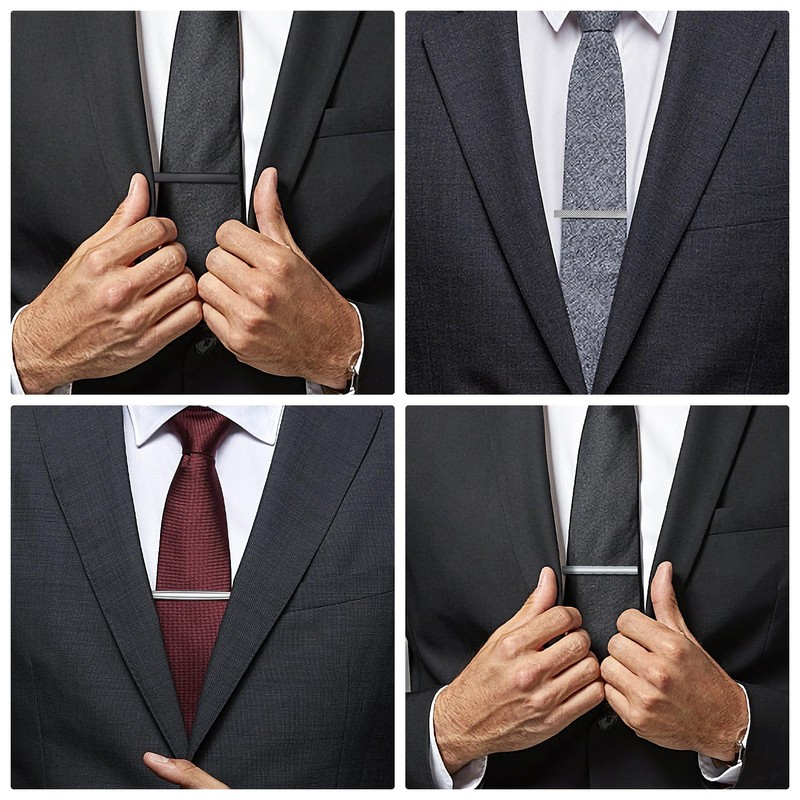 Wynameleri Tie Bars Clips 8 PCS, 1.6 Inches Business Shirt