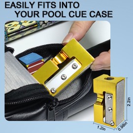 MoyanSuper Pool Cue Tip Shaper 8 in 1 Aluminum Pool Cue Shaper, Essential Billiard Cue Maintenance, Repair,and Replacement Tool, Golden