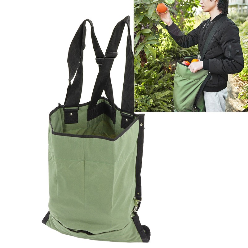 Fruit Picking Bag Green Double Buckle 600D Oxford Cloth Adjustable