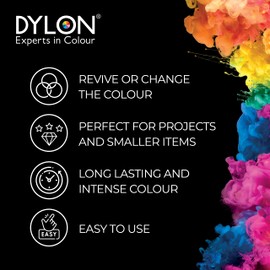 DYLON Hand Dye, Fabric Dye Sachet For Clothes, Soft Furnishings And Projects, Intense Black - Pack Of 4