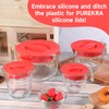 4 Pack Silicone Replacement Lids, Respectively Fits Pyrex 1-Cup, 2-Cup,