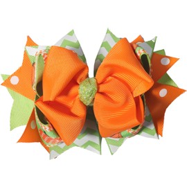 Fall Thanksgiving Day Hair Clips 5 Inches Large Bows Autumn Orange Hair Bows Hair Pins for Kids Fall Thanksgiving Day Headwear Hairpin Alligator Clips Bows for Girls Toddlers Kids Women(Style C)