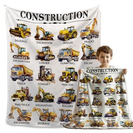 MATCHASTAR Truck Construction Equipment Blanket Gifts for Girls Boys,Truck Throw Blanket Gifts for Baby Trucks Decor Plush Soft Lightweight Flannel Fleece Blankets Sheet for Nursery Toddler 40x30In