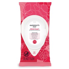 Summer's Eve Blissful Escape Feminine Wipes, Gentle pH-Balanced Formula Helps Control Vaginal Odor, Resealable Pack, 32 Wipes