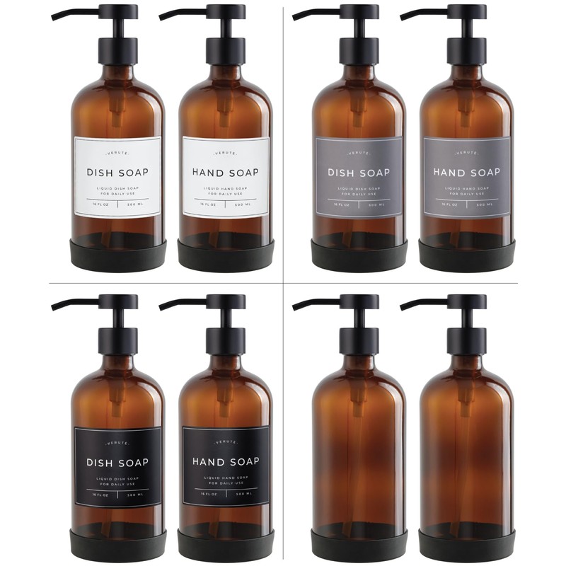 Hand and Dish Soap Dispenser for Kitchen and Bathroom, Set