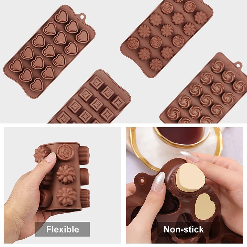La chat 4 Packs Silicone Molds for Chocolate, Food Grade