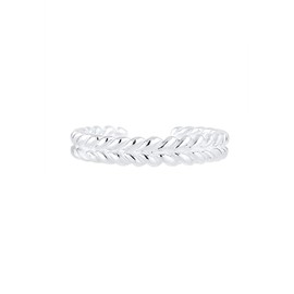Elli Women's Toe Ring Braided Summer Beach in 925 Sterling Silver, Sterling Silver, No Gemstone