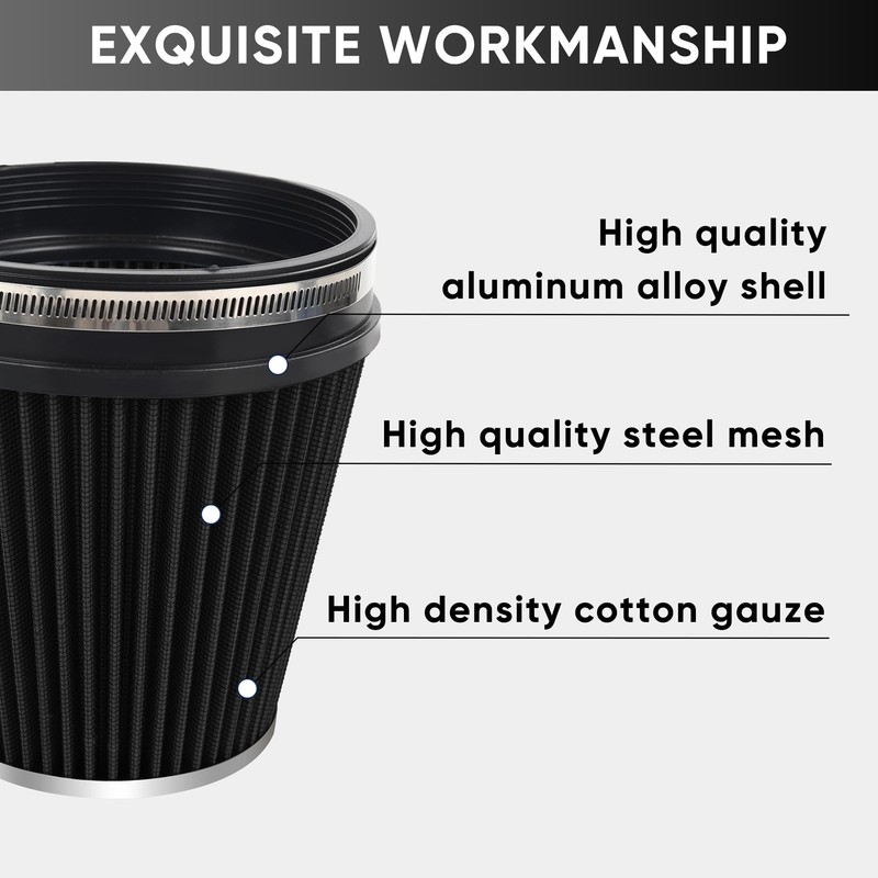 TIEVISHO 6" 152mm Cold Air Intake Filter Clamp-On Replacement High
