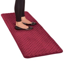 Collections Etc Anti-Fatigue Foam Support Skid-Resistant Kitchen Runner, Burgundy