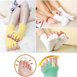 Unisex Stretchy Cat Toe Socks for Sleep Toe Socks Blue 5ea