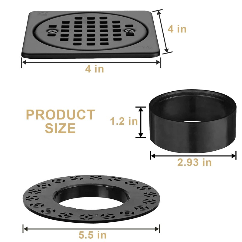 Yaseingoo 4” Drain Grate Kit Replacement, Compatible with Schluter Kerdi-Drain