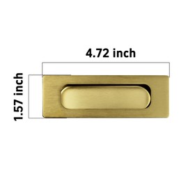 Septe 2 Pack 120mm Flush Sliding Closet Door Pulls, Pocket Door Handles,recessed Door Pull(Brushed Gold)