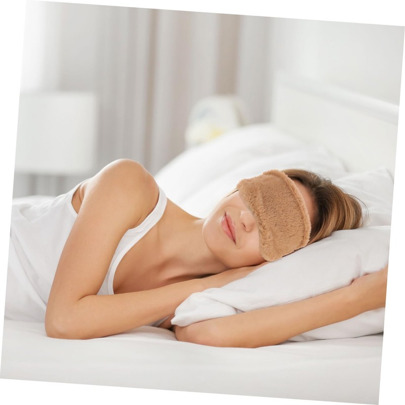SAFIGLE 2pcs Fluffy Plush Eye Mask Soft Sleeping Blindfold for
