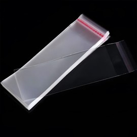 Zydiwo Pack of 200 Transparent Cellophane Bags Sticker Bag Small Plastic Bag OPP for Confetti Jewellery Gift Doll (7 x 24 cm)