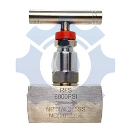 RFS Stainless Steel 316 Straight Needle Valve, 3/8" NPT Female Connection, up to 6000 PSI (Length: 86MM), 2 Port Heavy Duty Industrial Hydraulic Flow Control Valve for Piping Needs