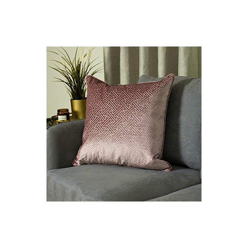Paoletti Florence Cushion Cover, Blush, 55 x 55cm
