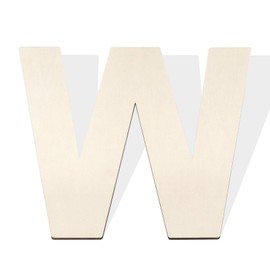 Fuyit Wood Letters W, 12 Inch Tall 1/4 Inch Thick Blank Unfinished Wooden Letter for DIY Crafts, Painting, Wall Arts, Home & Party Decor