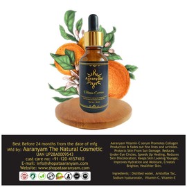 Aaranyam Vitamin-C Face Serum moisturizer - 7.5% Vitamin C - Face Skin Brightening Whitening Even skin tone, seum for women and men,30 ml
