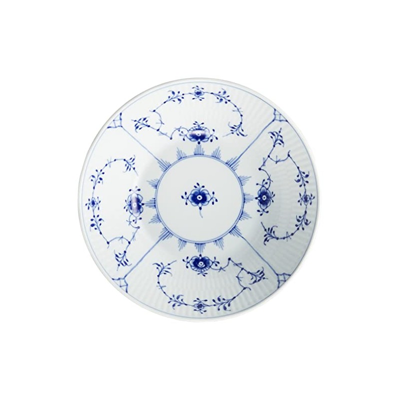 Royal Copenhagen 1016768 Blue Fluted Plain Deep Plate, 6.7 inches