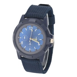 Electronic Simple Analogue Watch, Unisex Adult Analogue Watch with Round Nylon Strap, Military Watch, 03, Sporty, casual