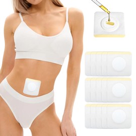 15Pcs Self-Adhesive Castor Oil Pack Wrap for Belly Button,Disposable Highly Absorbent Organic Cotton Castor Oil Pack,Castor Oil Wrap for Liver Detox,Promotes Digestion,Anti-Seepage(Oil Not Included)