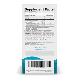 Nordic Naturals Ultimate Omega  CoQ10, Lemon - 90 Soft Gels - 1280 mg Omega-3  100 mg CoQ10 - Heart Health, Cellular Energy, Antioxidant Support -... 