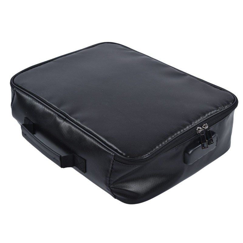 Fireproof Document Bag Pouch Portable File Safe Organizer Large Capacity