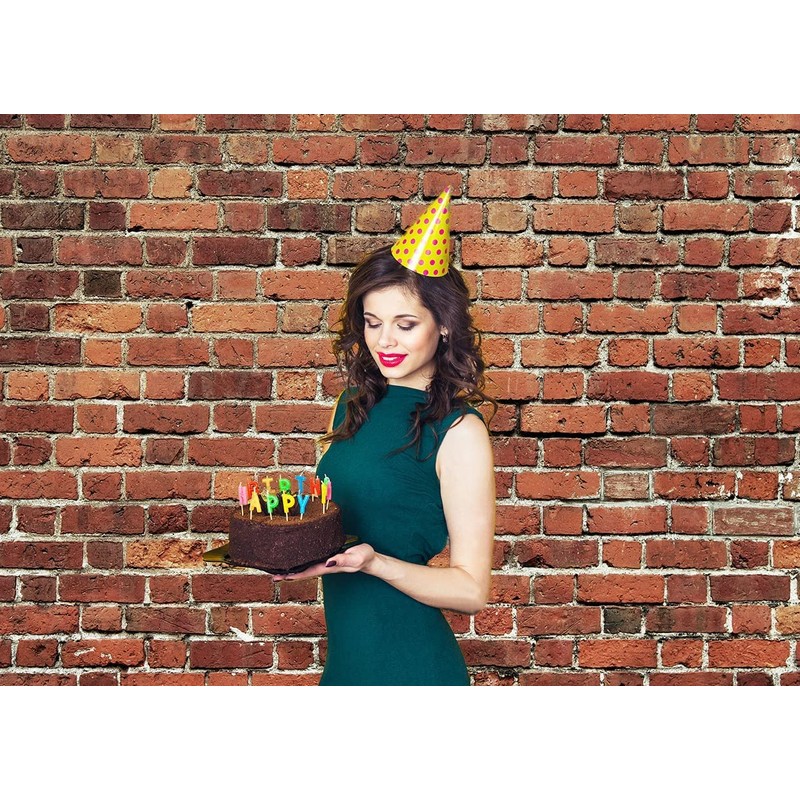 AIIKES 8X6FT Red Brick Wall Photography Backdrop Thin Vinyl Photo