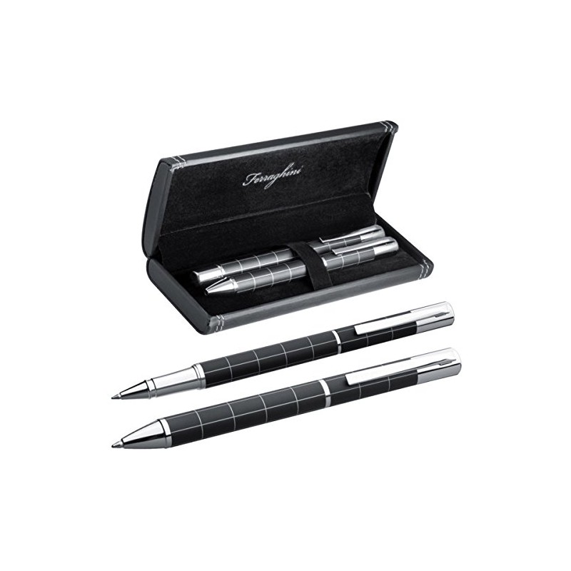 Ferraghini Metal Writing Set with Ballpoint Pen and Rollerball Pen