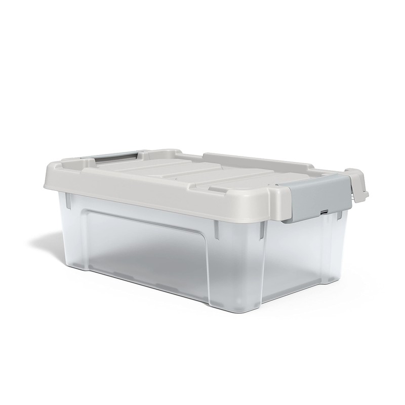 TRU RED 12 Qt Storage Bin with Latching Lid, Clear
