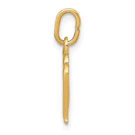 Solid 14k Yellow Gold Cursive M Initial Letter Alphabet Charm Pendant