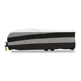 Camco ULTRAGuard Supreme RV Cover - Fits Toy Hauler Trailers up to 20ft - Shelter Your RV from The Elements - Near Custom Fit Camper Cover Features Covered Air Vents & Rear Cinching Straps (56156)